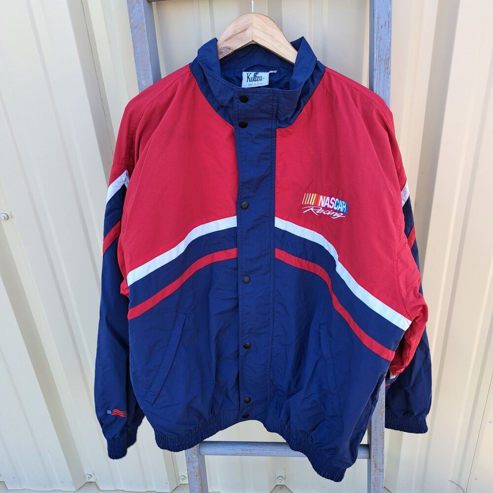 Vintage Nascar Racing Embroidered Kudzu Full Zip Puff Jacket Coat Men Size XXL